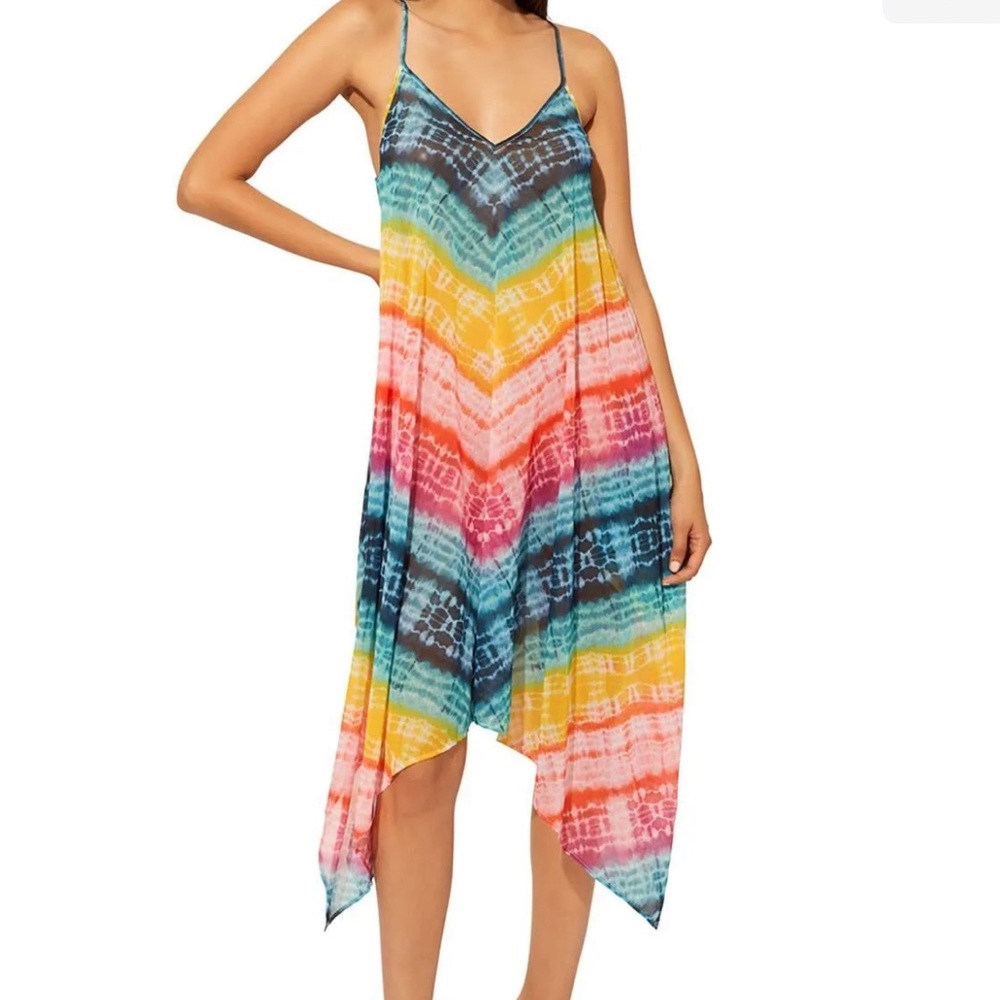 Bleu Rod Beattie Womens Swim Cover Up Dress Tie-Dye Size Small